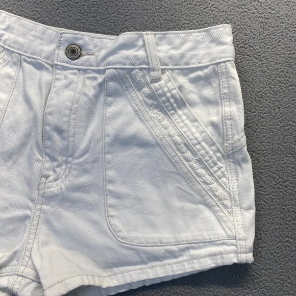 Free People Sweet Surrender High Rise Optic White Denim Mini Shorts 28 - Picture 11 of 12